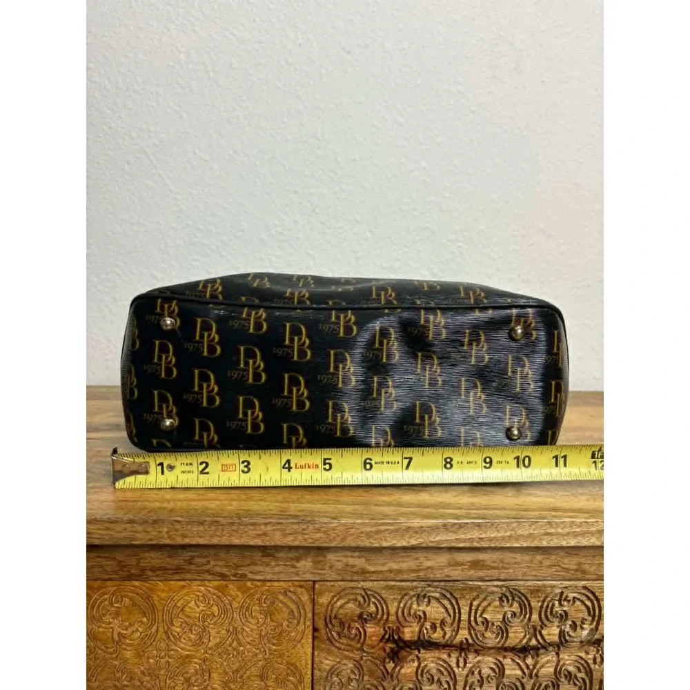 Dooney & Bourke Black Monogram 1975 Satchel with Matching Wallet & Coin Pouch